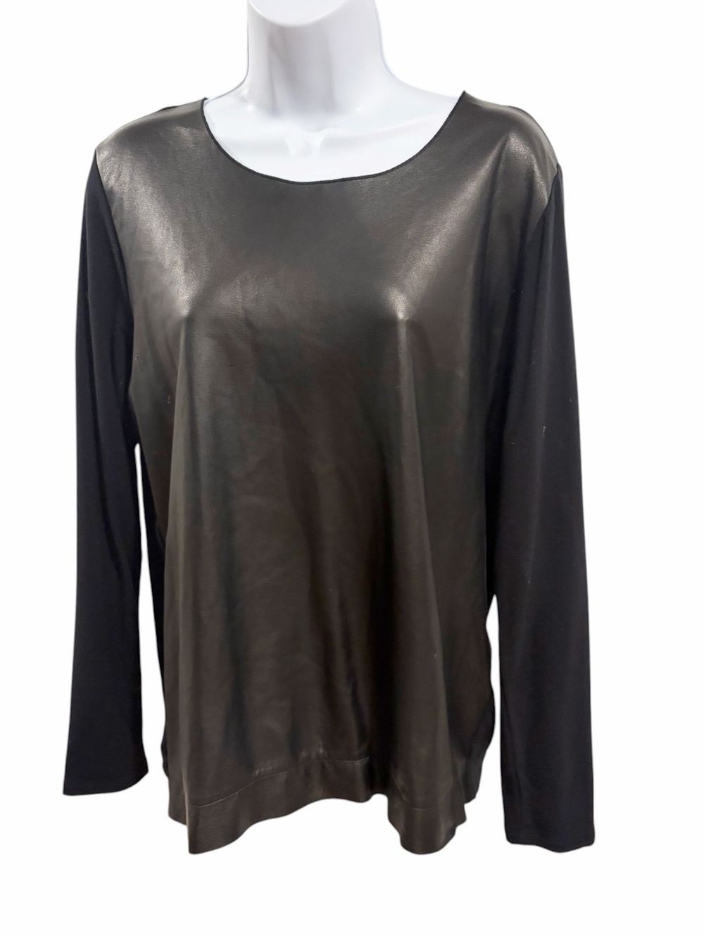 Majestic Filatures Leather Front Longsleeve Shirt size 2
